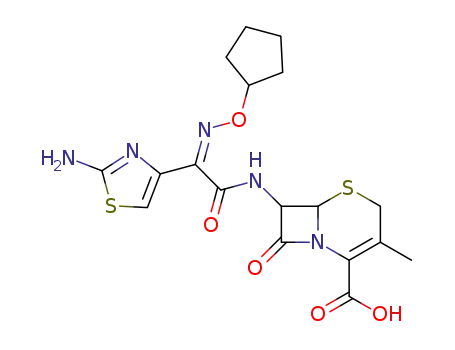 7-<2-(2-amino-4-thiazolyl)-(Z)-2-cyclopentyloxyiminoacetamido>deacetoxycaphalosporanic acid