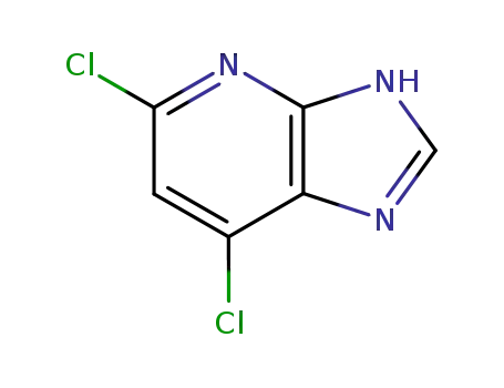 Molecular Structure of 24485-01-6 (3H-Imidazo[4,5-b]pyridine, 5,7-dichloro-)