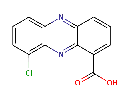 Molecular Structure of 103942-93-4 (1-Phenazinecarboxylic acid, 9-chloro-)