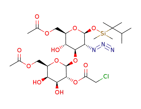 Chloro-acetic acid (2R,3R,4S,5R,6R)-6-acetoxymethyl-2-{(2R,3S,4R,5R,6S)-2-acetoxymethyl-5-azido-6-[dimethyl-(1,1,2-trimethyl-propyl)-silanyloxy]-3-hydroxy-tetrahydro-pyran-4-yloxy}-4,5-dihydroxy-tetrahydro-pyran-3-yl ester