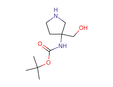 Molecular Structure of 475469-15-9 ((3-HYDROXYMETHYL-PYRROLIDIN-3-YL)-CARBAMIC ACID TERT-BUTYL ESTER)