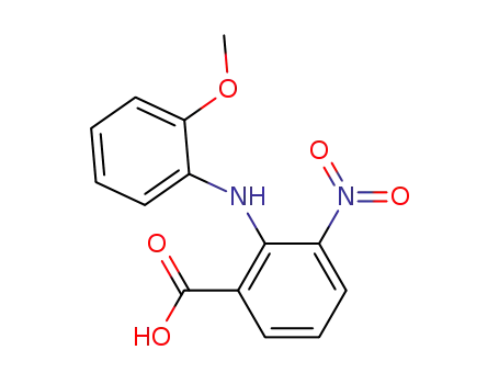 Molecular Structure of 38120-51-3 (Benzoic acid, 2-[(2-methoxyphenyl)amino]-3-nitro-)