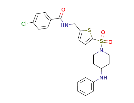 N-({5-[(4-anilinopiperidin-1-yl)sulfonyl]thien-2-yl}methyl)-4-chlorobenzamide