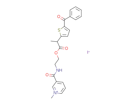 3-{2-[2-(5-benzoyl-thiophen-2-yl)-propionyloxy]-ethylcarbamoyl}-1-methyl-pyridinium; iodide