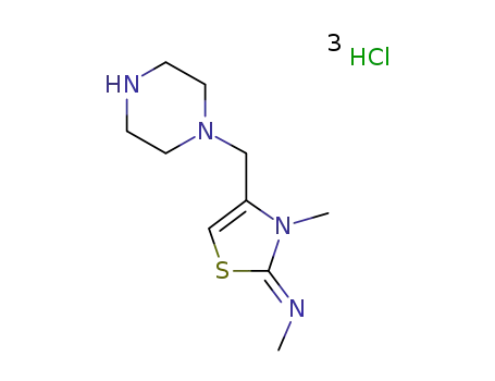N-((2Z)-3-methyl-4-(-1-piperazinylmethyl)-1,3-thiazol-2(3H)-ylidene)methanamine trihydrochloride