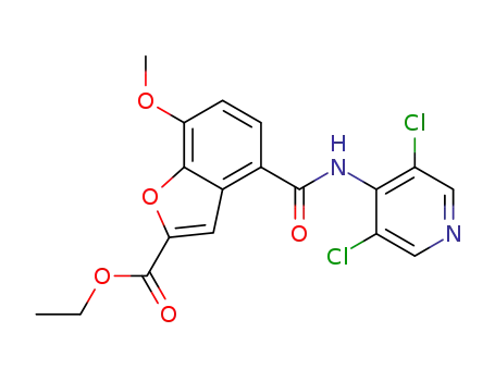 ethyl 4-[(3,5-dichloro-pyridin-4-yl)carbamoyl]-7-methoxybenzofuran-2-carboxylate