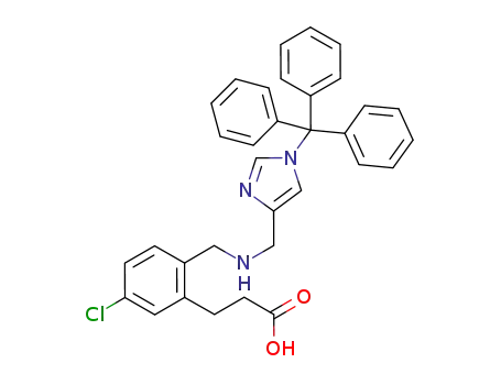 3-[5-chloro-2-({[(1-trityl-1H-imidazol-4-yl)methyl]amino}methyl)phenyl]propanoic acid