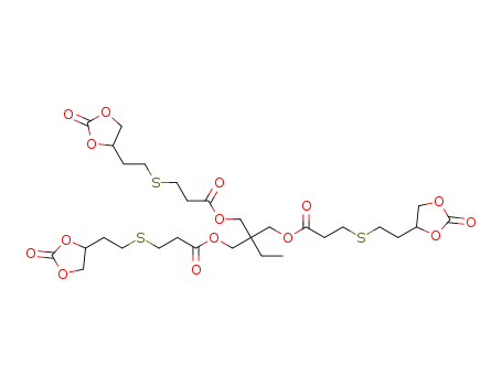 2-ethyl-2-(((3-((2-(2-oxo-1,3-dioxolan-4-yl)ethyl)thio)propanoyl)oxy)methyl)propane-1,3-diyl bis(3-((2-(2-oxo-1,3-dioxolan-4-yl)ethyl)thio)propanoate)