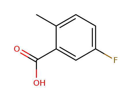 Molecular Structure of 33184-16-6 (5-Fluoro-2-methylbenzoic acid)