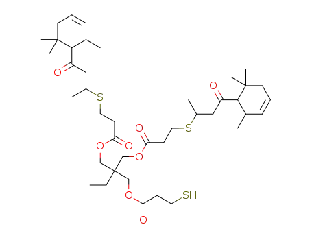 2-ethyl-2-(((3-mercaptopropanoyl)oxy)methyl)propane-1,3-diyl bis(3-((4-oxo-4-((1RS,2SR)-2,6,6-trimethylcyclohex-3-en-1-yl)butan-2-yl)thio)propanoate)