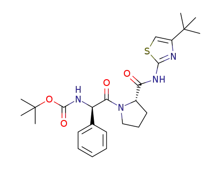 tert-butyl (R)-2-((S)-2-(4-tert-butylthiazol-2-ylcarbamoyl)-pyrrolidin-1-yl)-2-oxo-1-phenylethylcarbamate