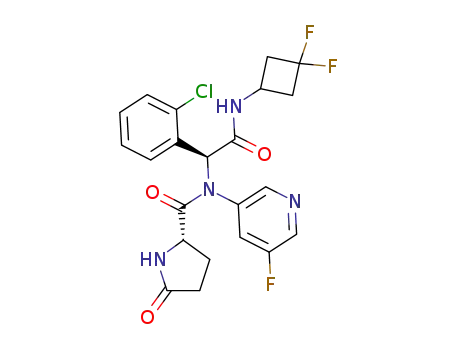 (S)-N-((S)-1-(2-chlorophenyl)-2- ((3,3-difluorocyclobutyl)amino)-2-oxoethyl)-N-(5-fluoropyridin-3-yl)-5-oxopyrrolidine-2-carboxamide