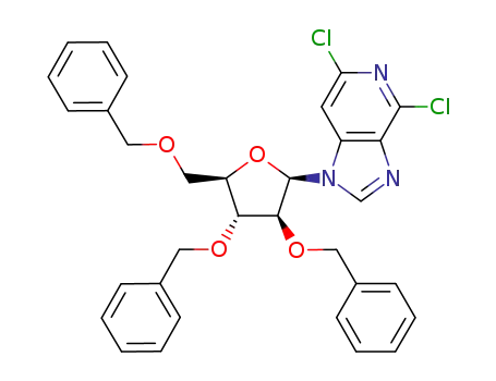 4,6-dichloro-1-(2,3,5-tri-O-benzyl-β-D-arabinofuranosyl)imidazo<4,5-c>pyridine
