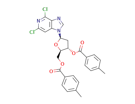 4,6-dichloro-1-(2-deoxy-3,5-di-O-p-toluoyl-β-D-erythro-pentofuranosyl)imidazo<4,5-c>pyridine