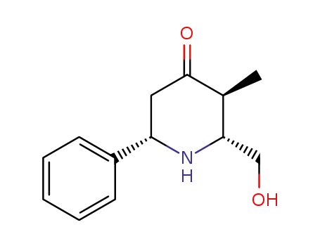 (-)-(2R,3S,6S)-2-hydroxymethyl-3-methyl-6-phenyl-4-piperidone