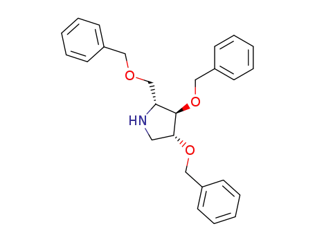 Molecular Structure of 135791-03-6 (Pyrrolidine, 3,4-bis(phenylmethoxy)-2-[(phenylmethoxy)methyl]-,
(2R,3R,4R)-)