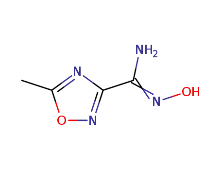 Molecular Structure of 162969-65-5 (1,2,4-Oxadiazole-3-carboximidamide,N-hydroxy-5-methyl-)