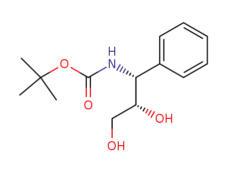 Molecular Structure of 188200-11-5 (Carbamic acid, [(1R,2S)-2,3-dihydroxy-1-phenylpropyl]-,
1,1-dimethylethyl ester)