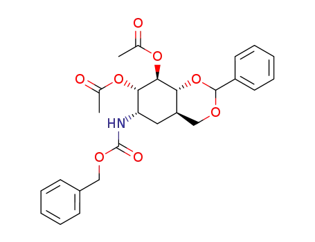 2,3-di-O-acetyl-4,6-O-benzylidene-N-benzyloxycarbonyl-5a-carba-D-glucopyranosylamine