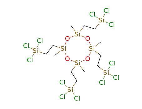 2,4,6,8-Tetramethyl-2,4,6,8-tetrakis-(2-trichlorosilanyl-ethyl)-[1,3,5,7,2,4,6,8]tetroxatetrasilocane