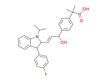 2-(4-{3-[3-(4-fluoro-phenyl)-1-isopropyl-2,3-dihydro-1H-indol-2-yl]-1-hydroxy-allyl}-phenyl)-2-methyl-propionic acid