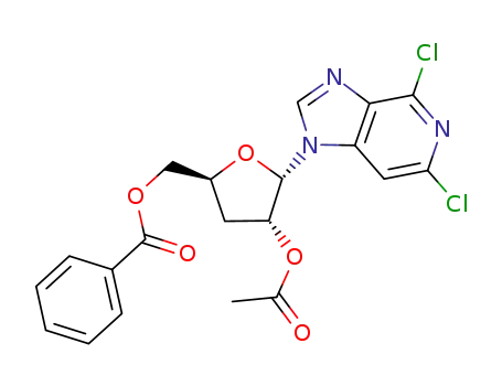 1-(2-O-acetyl-5-O-benzoyl-3-deoxy-α-D-ribofuranosyl)-4,6-dichloro-1H-imidazo<4,5-c>pyridine