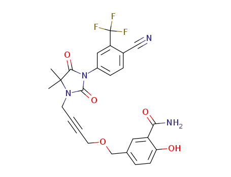 5-{4-[3-(4-cyano-3-trifluoromethyl-phenyl)-5,5-dimethyl-2,4-dioxo-imidazolidin-1-yl]-but-2-ynyloxymethyl}-2-hydroxy-benzamide