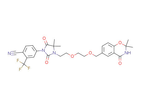 4-(3-{2-[2-(2,2-dimethyl-4-oxo-3,4-dihydro-2H-benzo[e][1,3]oxazin-6-ylmethoxy)-ethoxy]-ethyl}-4,4-dimethyl-2,5-dioxo-imidazolidin-1-yl)-2-trifluoromethyl-benzonitrile