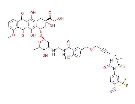 N-(5-{4-[3-(4-cyano-3-trifluoromethylphenyl)-5,5-dimethyl-2,4-dioxo-imidazolidin-1-yl]but-2-ynyloxymethyl}-2-hydroxybenzamidomethyl)doxorubicin