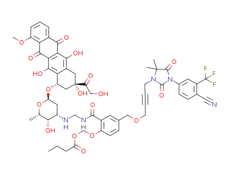 N-(5-{4-[3-(4-cyano-3-trifluoromethylphenyl)-5,5-dimethyl-2,4-dioxoimidazolidin-1-yl]but-2-ynyloxymethyl}-2-butyryloxymethoxybenzamidomethyl)-doxorubicin