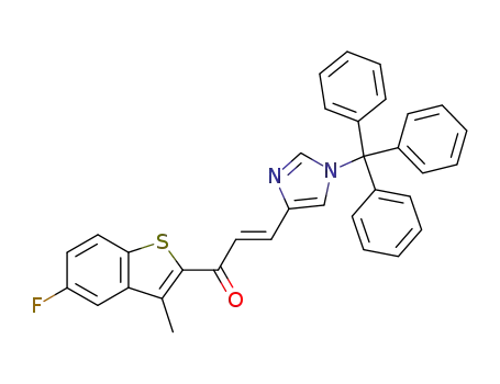 (E)-1-(5-fluoro-3-methylbenzo[b]thiophen-2-yl)-3-(1-triphenylmethyl-1H-imidazol-4-yl)-2-propen-1-one