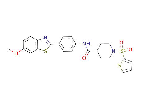 N-(4-(6-methoxybenzo[d]thiazol-2-yl)phenyl)-1-(thiophen-2-ylsulfonyl)piperidine-4-carboxamide