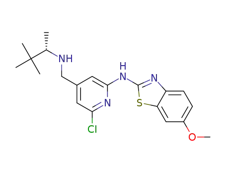 N-[6-chloro-4-({[(1S)-1,2,2-trimethylpropyl]amino}methyl)-2-pyridinyl]-6-(methoxy)-1,3-benzothiazol-2-amine