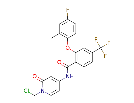 N-(1-(chloromethyl)-2-oxo-1,2-dihydropyridin-4-yl)-2-(4-fluoro-2-methylphenoxy)-4-(trifluoromethyl)benzamide