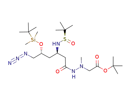 tert-butyl 2-(2-((3R,5R)-6-azido-5-((tert-butyldimethylsilyl)oxy)-3-(1,1-dimethylethylsulfinamido)hexanoyl)-1-methylhydrazinyl)acetate