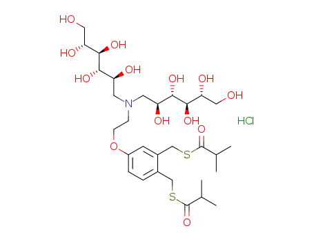 S,S'-((4-(2-(bis((2S,3S,4R,5R)-2,3,4,5,6-pentahydroxyhexyl)amino)ethoxy)-1,2-phenylene)bis(methylene)) bis(2-methylpropanethioate) hydrochloride