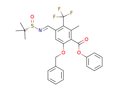 phenyl 6-(benzyloxy)-2-methyl-4-[(1E)-{[(S)-2-methylpropane-2-sulfinyl]imino}methyl]-3-(trifluoromethyl)benzoate