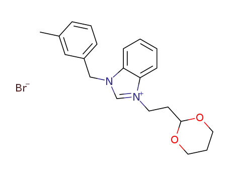 1-(3-methylbenzyl)-3-[2-(1,3-dioxane-2-yl)ethyl]benzimidazolium bromide