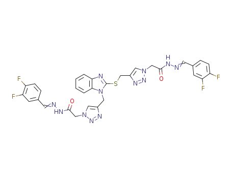 N'-(3,4-difluorobenzylidene)-2-(4-(((1-((1-(2-(2-(3,4-difluorobenzylidene)-hydrazinyl)-2-oxoethyl)-1H-1,2,3-triazol-4-yl)methyl)-1H-benzo[d]imidazol-2-yl)-thio)methyl)-1H-1,2,3-triazol-1-yl)acetohydrazide
