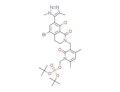 (3-((5-bromo-8-chloro-7-(1,4-dimethyl-1H-1,2,3-triazol-5-yl)-1-oxo-3,4-dihydroisoquinolin-2(1H)-yl)methyl)-4,6-dimethyl-2-oxopyridin-1(2H)-yl)methyl di-tert-butyl phosphate