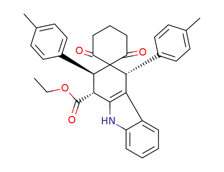 ethyl rel-(1S,2R,4S)-2',6'-dioxo-2,4-di-p-tolyl-1,2,4,9-tetrahydrospiro[carbazole-3,1'-cyclohexane]-1-carboxylate