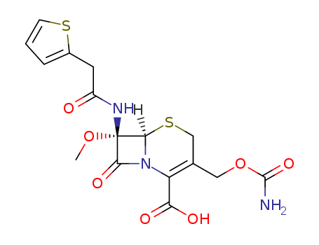 5-Thia-1-azabicyclo[4.2.0]oct-2-ene-2-carboxylicacid,3-[[(aminocarbonyl)oxy]methyl]-7-methoxy-8-oxo-7-[[2-(2-thienyl)acetyl]amino]-,(6R,7S)-
