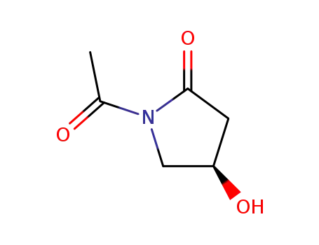 Molecular Structure of 105595-44-6 (2-Pyrrolidinone, 1-acetyl-4-hydroxy-, (R)-)