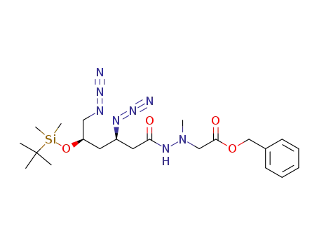 {N'-[(3R,5R)-3,6-Diazido-5-(tert-butyl-dimethyl-silanyloxy)-hexanoyl]-N-methyl-hydrazino}-acetic acid benzyl ester