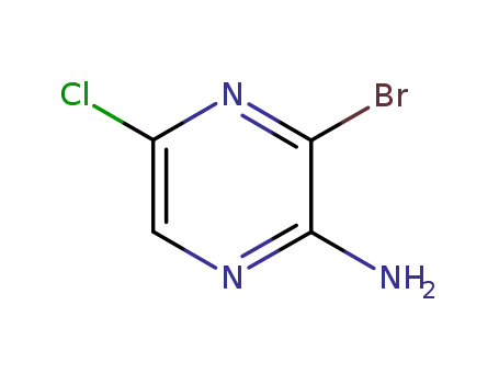 Molecular Structure of 76537-18-3 (2-Amino-3-bromo-5-chloropyrazine)