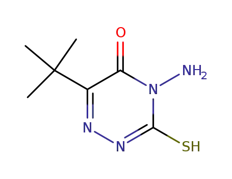 Molecular Structure of 33509-43-2 (4-Amino-6-(tert-butyl)-3-mercapto-1,2,4-triazin-5(4H)-one)
