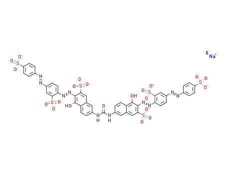 hexasodium 7,7'-(carbonyldiimino)bis[4-hydroxy-3-[[2-sulphonato-4-[(4-sulphonatophenyl)azo]phenyl]azo]naphthalene-2-sulphonate]  CAS NO.2610-10-8