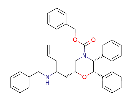 2R,5R,6S-2-(2'-(benzylamino)pent-4'-enyl)-5,6-diphenylmorpholine-4-carboxylic acid benzyl ester