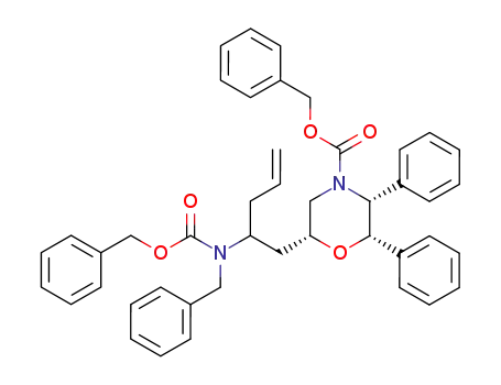 2R,5R,6S-2-(2'-((benzyl)(benzyloxycarbonyl)amino)pent-4'-enyl)-5,6-diphenylmorpholine-4-carboxylic acid benzyl ester