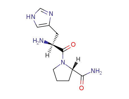 Molecular Structure of 33605-69-5 ((2S)-1-[(2S)-2-Amino-3-(3H-imidazol-4-yl)propanoyl]pyrrolidine-2-carboxamide)